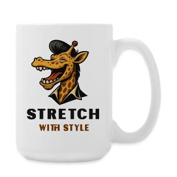 Stretch with Style – Coole Giraffe - Große Tasse 440 ml - Weiß - Rechts