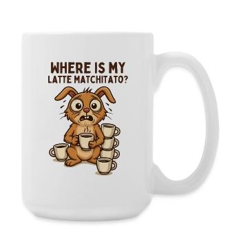 Café Lapin Chaos Dessin animé Petit-déjeuner Caféine - Grande tasse 440 ml - blanc - Droite