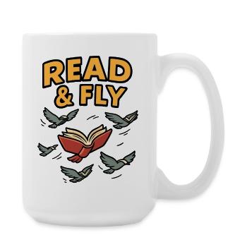 Read & Fly: Reading inspires - Large Mug 440 ml - white - Right