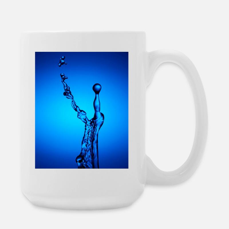 Éclaboussure d’eau bleue abstrait - Grande tasse 440 ml - blanc