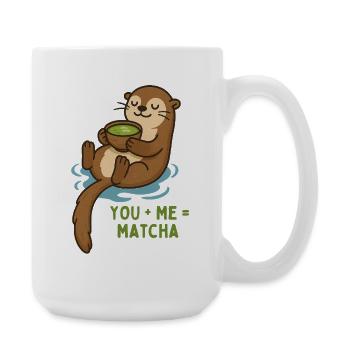 Moment de câlin de la loutre avec matcha - Grande tasse 440 ml - blanc - Droite
