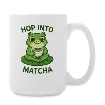 Matcha Frosch Hüpfe ins Grün Illustration  - Große Tasse 440 ml - Weiß - Rechts
