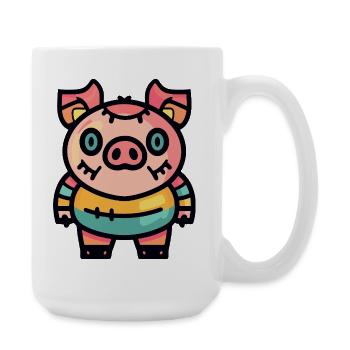 Cochon Halloween Zombie - Grande tasse 440 ml - blanc - Droite