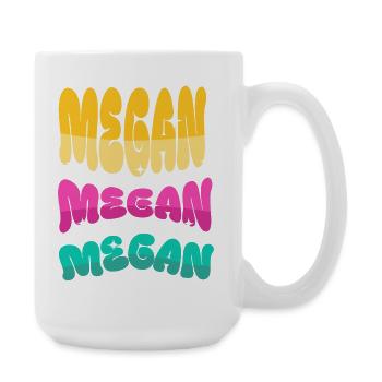 Megan Name Imprimer Couleurs Néon - Grande tasse 440 ml - blanc - Droite