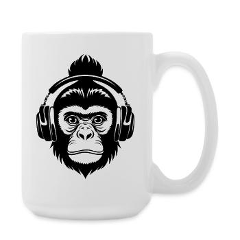 Monkey Head Turntable Vinyl Fan Club Shirt - Large Mug 440 ml - white - Right