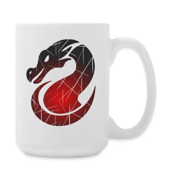 Red Dragon with Split Texture - Large Mug 440 ml - white - Right