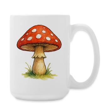 Watercolor Red Mushroom Forest Motif - Large Mug 440 ml - white - Right