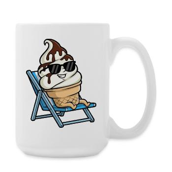 Chillende ijscreme op strandstoel - Large Mug 440 ml - white - Right