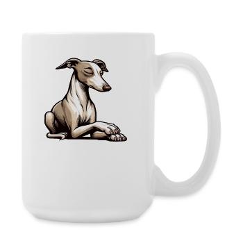 Talk to the Paw Whippet Windhund Whippets  - Große Tasse 440 ml - Weiß - Rechts