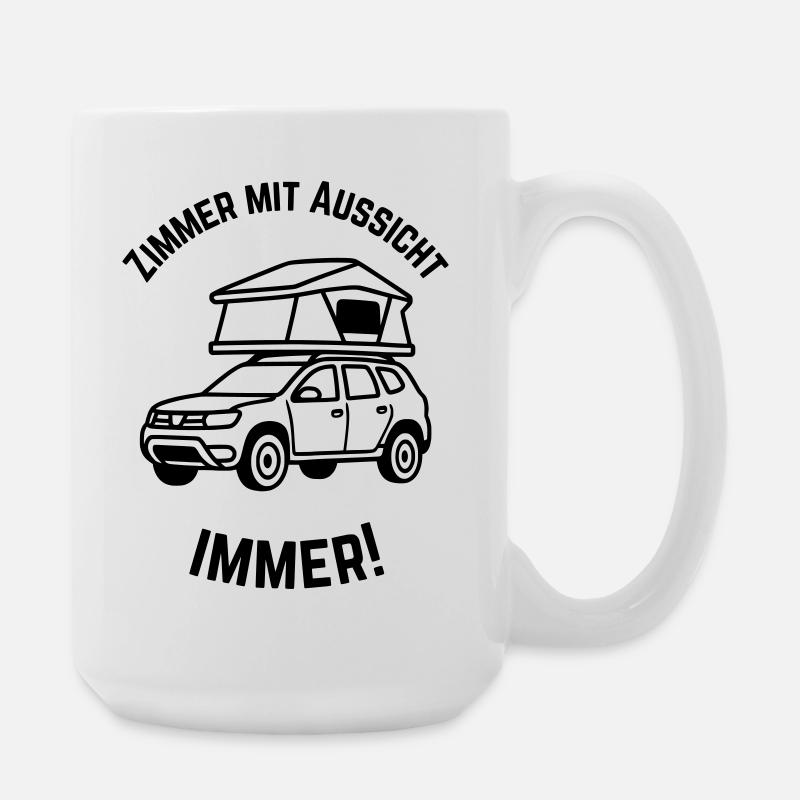 Roof tent with a view - Large Mug 440 ml - white