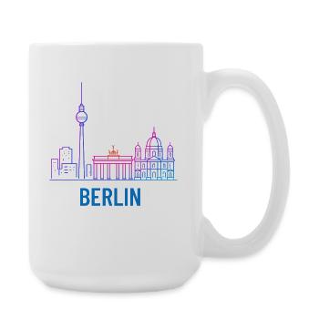 Berlin Neon Skyline Print - Large Mug 440 ml - white - Right