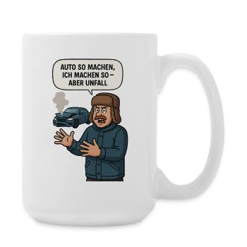 Accident Humor Car Saying Illustration - Large Mug 440 ml - white - Right