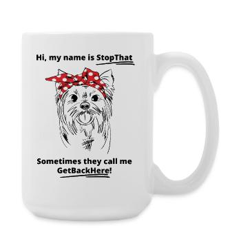 Funny Yorkshire Terrier Yorkie Sketch Art Bandana - Large Mug 440 ml - white - Right