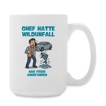 Chef Hatte Wildunfall Fisch Illustration  - Große Tasse 440 ml - Weiß - Rechts