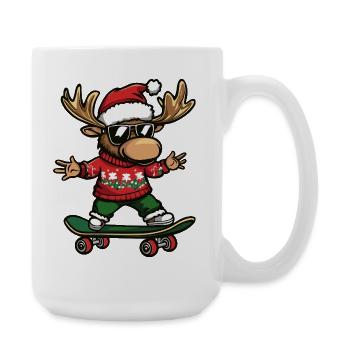 Elch Weihnachten Lustig - Große Tasse 440 ml - Weiß - Rechts