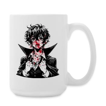 Portrait d’éclaboussures rouges - Grande tasse 440 ml - blanc - Droite
