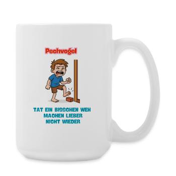 Pechvogel Ärger am Türrahmen Cartoon - Große Tasse 440 ml - Weiß - Rechts