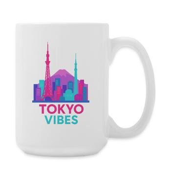 Tokyo Vibes Skyline Silhouette City Japan - Large Mug 440 ml - white - Right