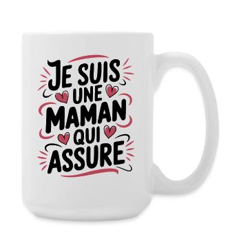 Ich bin eine Mutter, die versichert - Große Tasse 440 ml - Weiß - Rechts