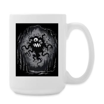 Dark Cave Monster Tentacle Graphic - Large Mug 440 ml - white - Right