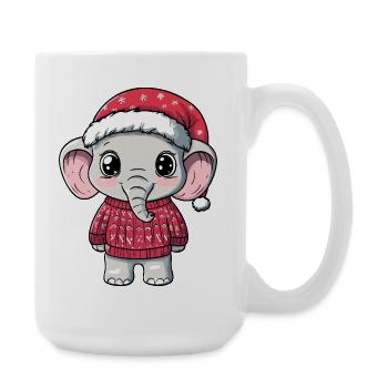 Noël des éléphants - Grande tasse 440 ml - blanc - Droite