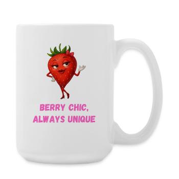 fraise baie chic dessin animé unique - Grande tasse 440 ml - blanc - Droite