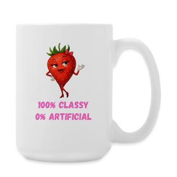 fraise diva élégant fruit dessin animé - Grande tasse 440 ml - blanc - Droite