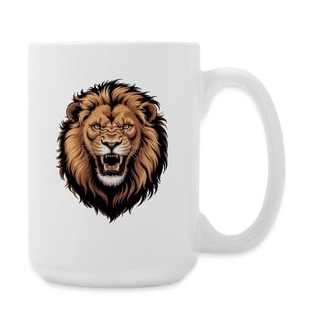 Lion vectoriel enflammé - Grande tasse 440 ml - blanc - Droite