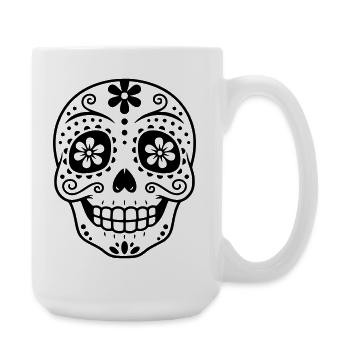 Sugar Skull | Día de los Muertos Design - Große Tasse 440 ml - Weiß - Rechts