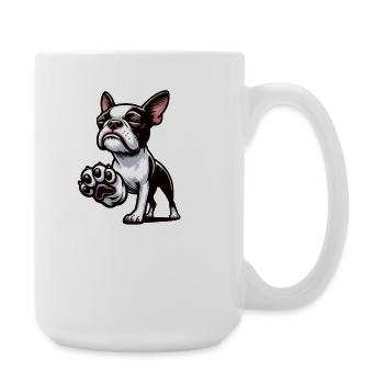 Sprich mit der Pfote Boston Boston terrier Bostie - Große Tasse 440 ml - Weiß - Rechts