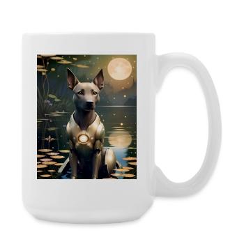 Chien de garde galaxie GBC _ Chien robot nocturne dans la lumière - Grande tasse 440 ml - blanc - Droite