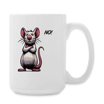 No Ratte Ratten Rattenbesitzer Rattenliebhaber - Große Tasse 440 ml - Weiß - Rechts