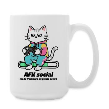 Gamer AFK Social, mode recharge en pixels activé - Grande tasse 440 ml - blanc - Droite