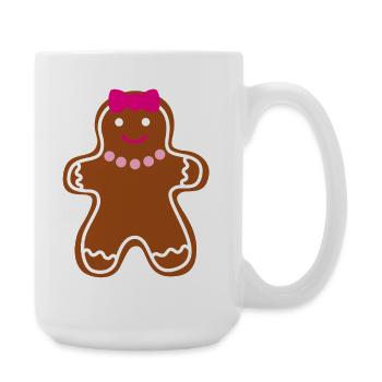 Cookie Woman Gingerbread Woman Christmas Advent - Large Mug 440 ml - white - Right