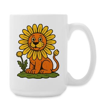 Sunflower Mane Lion - Large Mug 440 ml - white - Right