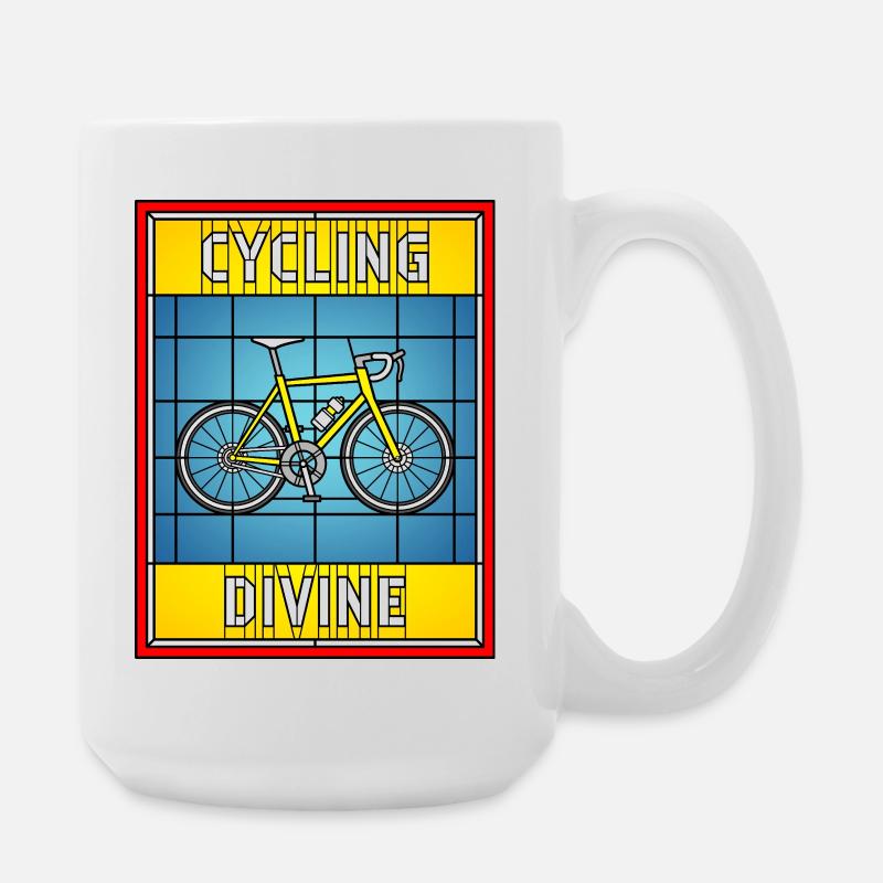Cycling Divine Buntglas - Große Tasse 440 ml - Weiß