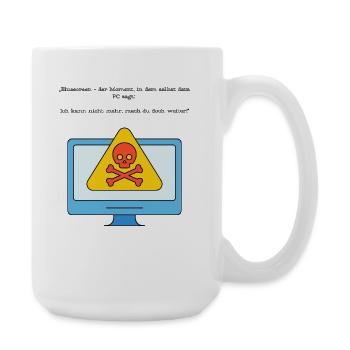 Avertissement sur l’humour sur l’écran bleu sur le crâne - Grande tasse 440 ml - blanc - Droite