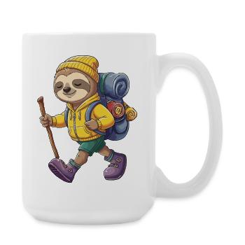 Randonnée paresseuse mignonne camping Aventure Backpacker - Grande tasse 440 ml - blanc - Droite