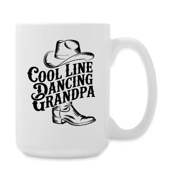 Cool Grandpa Line Dance – Cowboy Hat & Boots - Large Mug 440 ml - white - Right