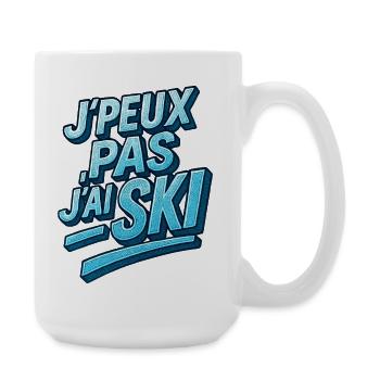 Ich kann nicht Skifahren. - Große Tasse 440 ml - Weiß - Rechts