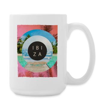 Fête des palmiers marins à Ibiza sur la plage du soleil d’été - Grande tasse 440 ml - blanc - Droite