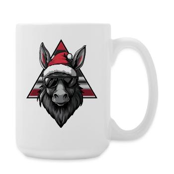 Donkey Santa with sunglasses - Large Mug 440 ml - white - Right