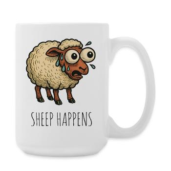 Les moutons arrivent, la merde arrive - Grande tasse 440 ml - blanc - Droite