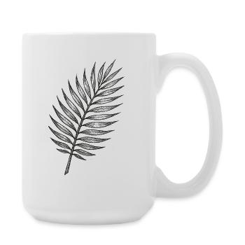 Croquis de la feuille de palmier noire - Grande tasse 440 ml - blanc - Droite