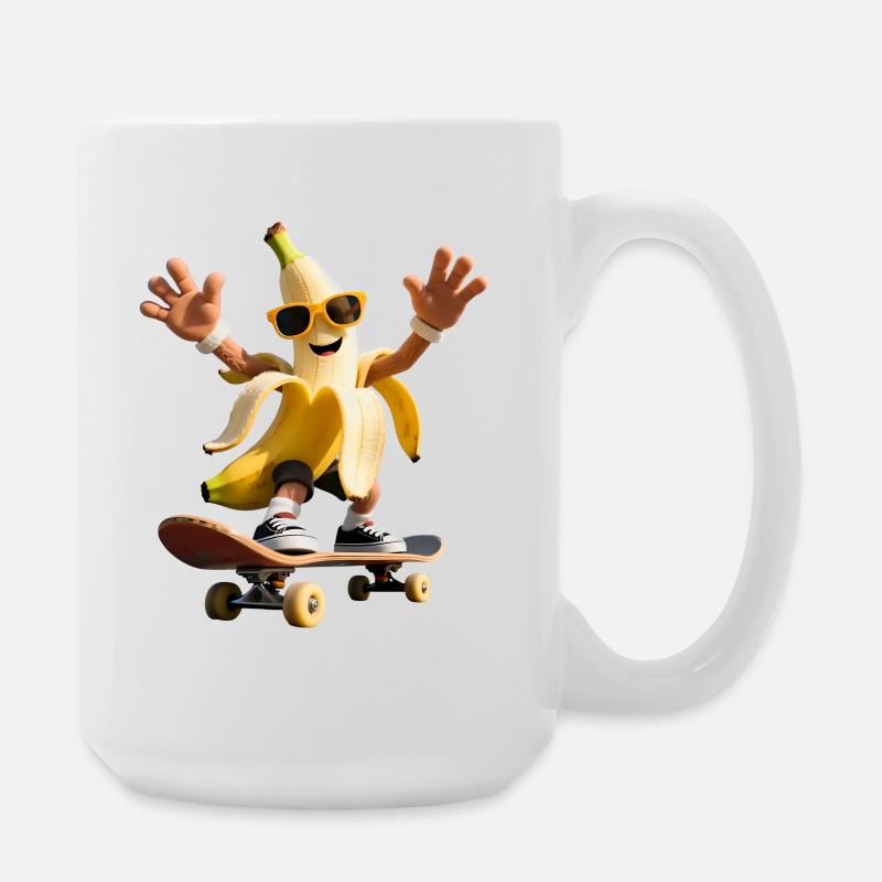 Banane de skateboard cool - Grande tasse 440 ml - blanc