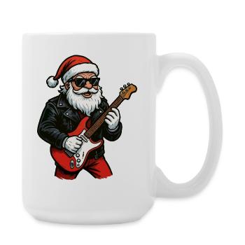 Rocker Santa with electric guitar - Large Mug 440 ml - white - Right