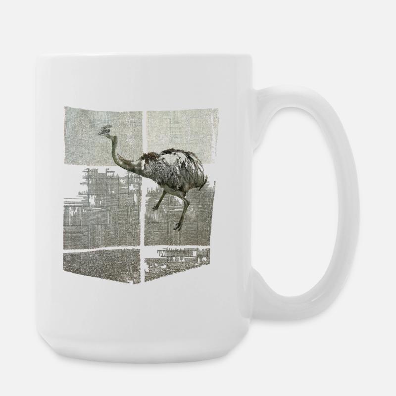 Chest pocket design with Nandu - Large Mug 440 ml - white