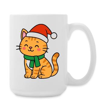 Kawaii Christmas Kitten - Large Mug 440 ml - white - Right