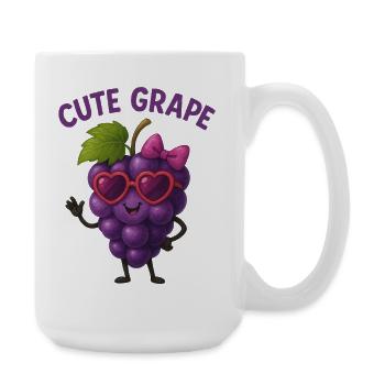 Un raisin câlin avec des lunettes en forme de cœur - Grande tasse 440 ml - blanc - Droite