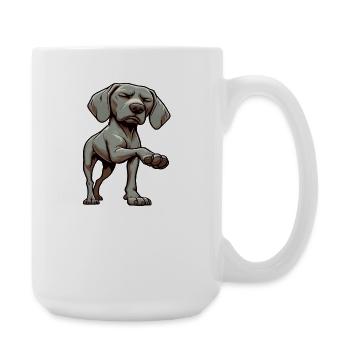 Parle à la patte Weimaraner Weimaraner Chien - Grande tasse 440 ml - blanc - Droite